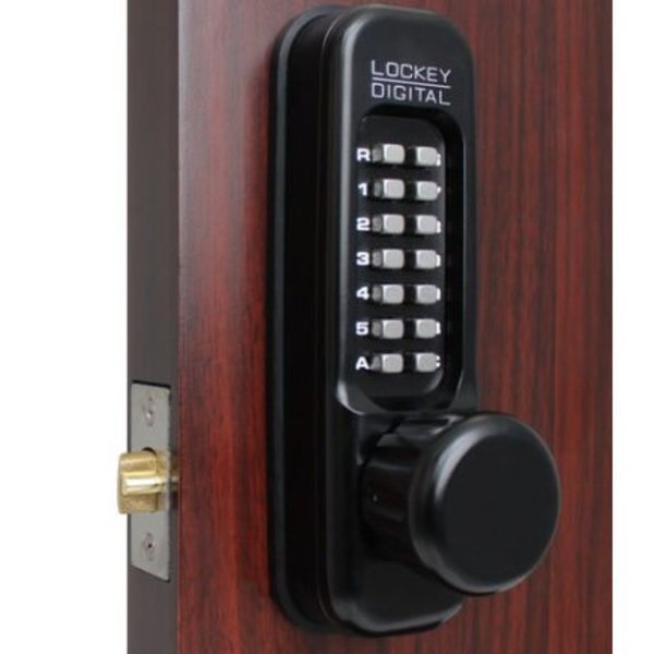 Mechanical Keyless Heavy Duty Knob Lock Double Combination Jet Black, Lockey, Mfr#: 1600DC-JB